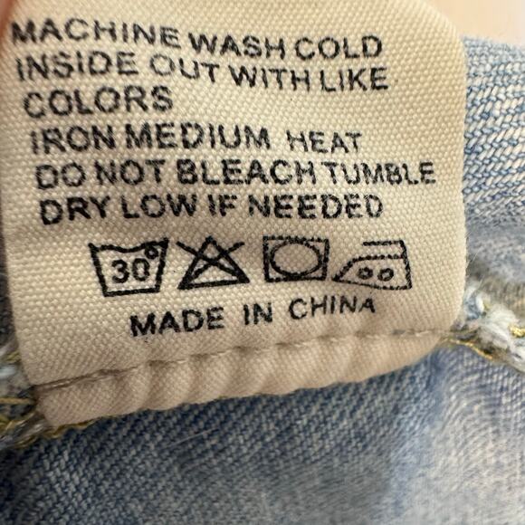 JW Signature Los Angeles Cropped Denim Jacket 3XL Oversized Raw Hem Jean Coat - Picture 6 of 7